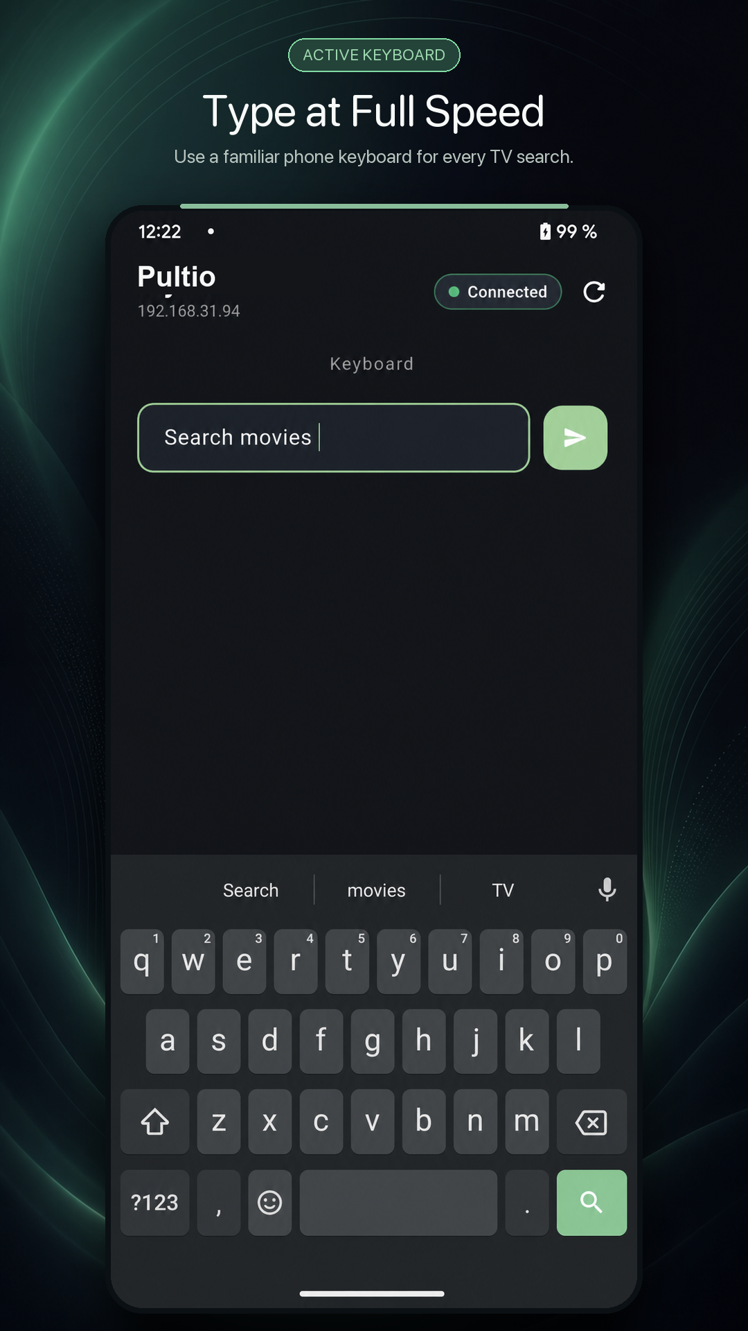Pultio active keyboard